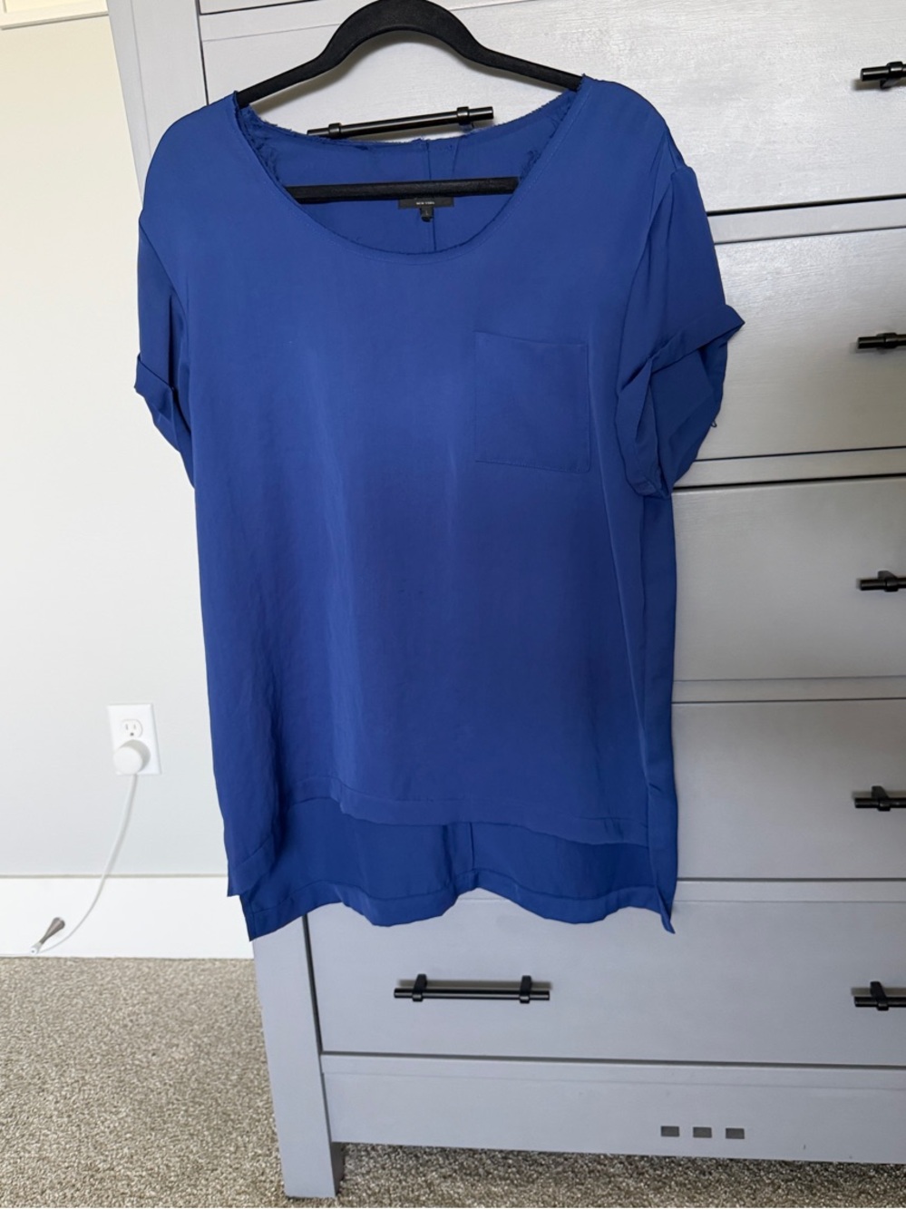 rag & bone Royal Blue Short-Sleeve Pocket Blouse